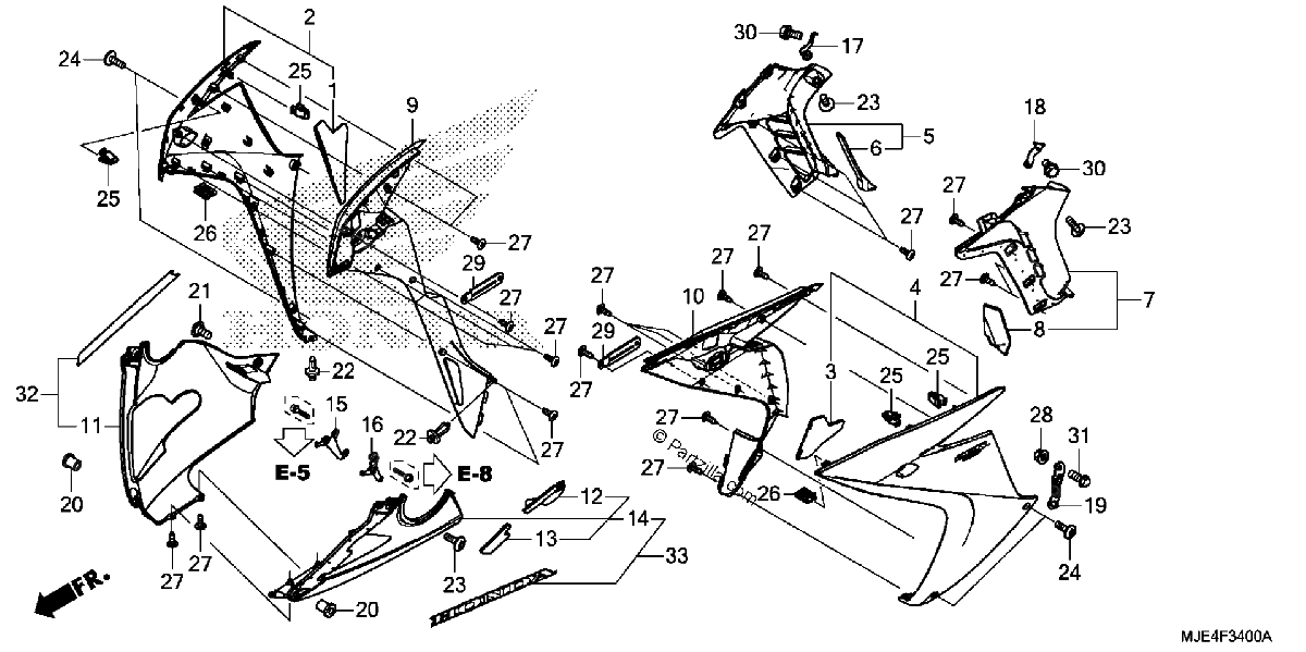 Diagrama de LOWER COWL