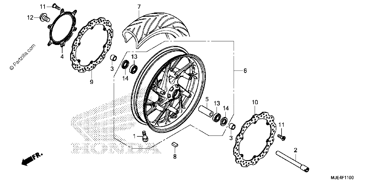 Diagrama de FRONT WHEEL