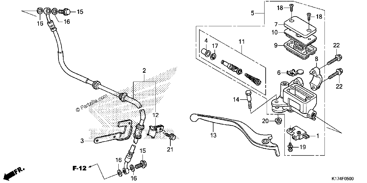 Diagrama de FRONT BRAKE MASTER CYLINDER