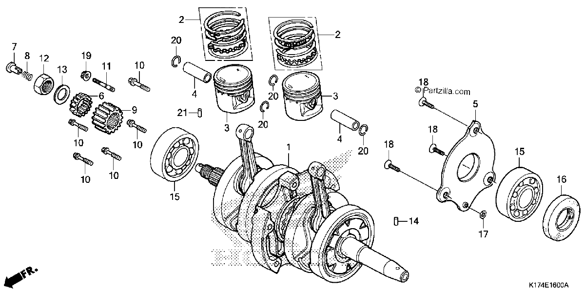 Diagrama de CRANKSHAFT PISTON
