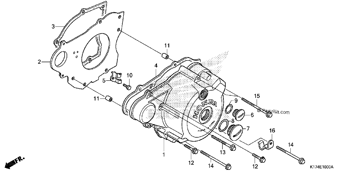Diagrama de LEFT CRANKCASE COVER