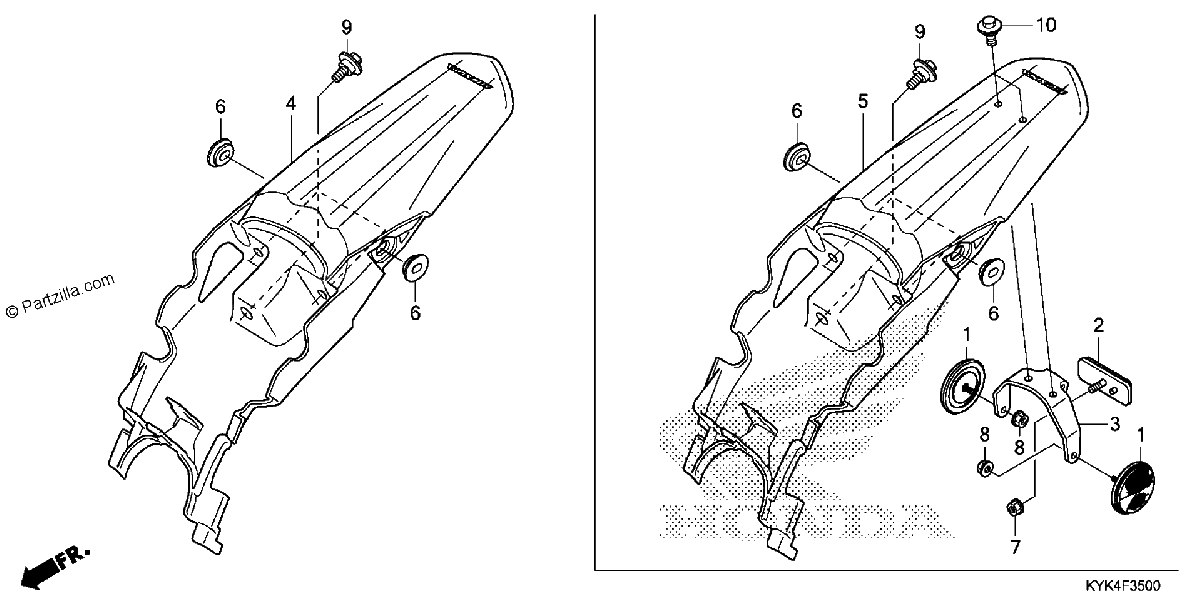 Diagrama de REAR FENDER