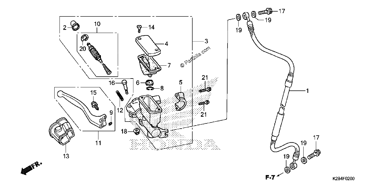 Diagrama de FRONT BRAKE MASTER CYLINDER