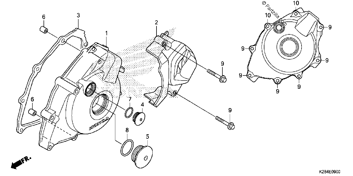 Diagrama de LEFT CRANKCASE COVER