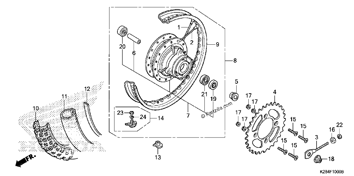 Diagrama de REAR WHEEL