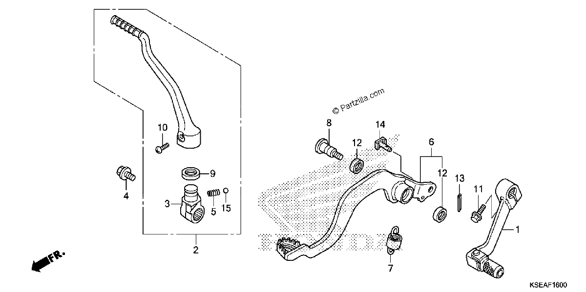 Diagrama de PEDAL KICK STARTER ARM