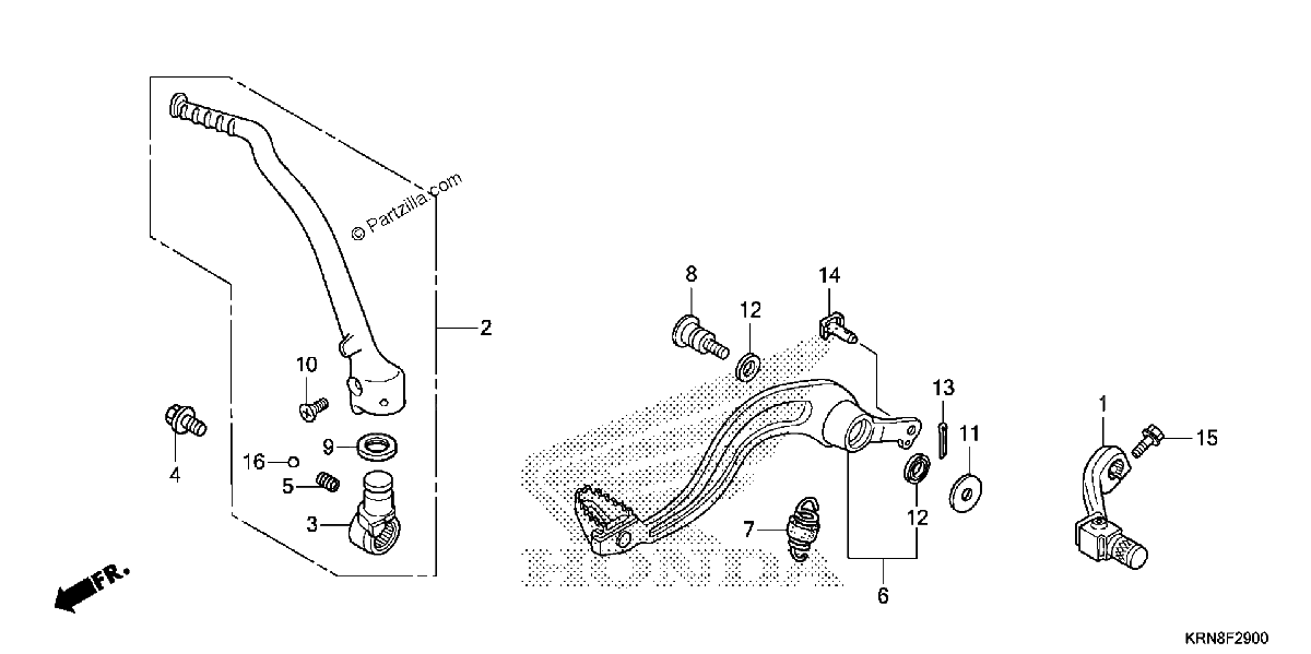 Diagrama de PEDAL KICK STARTER ARM