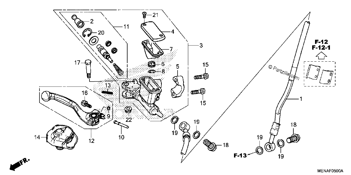 Diagrama de FRONT BRAKE MASTER CYLINDER