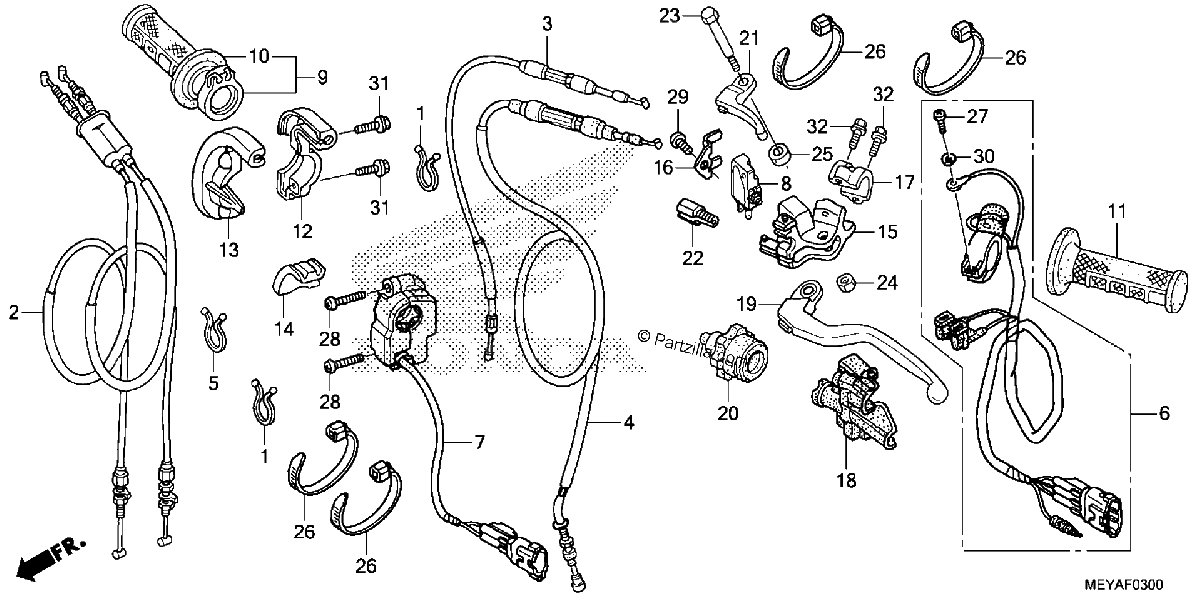 Diagrama de HANDLE LEVER SWITCH CABLE