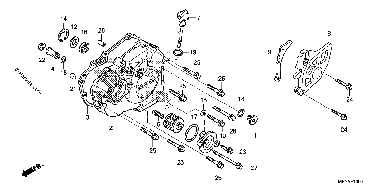 Diagrama de LEFT CRANKCASE COVER