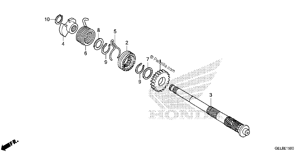 Diagrama de KICK STARTER SPINDLE