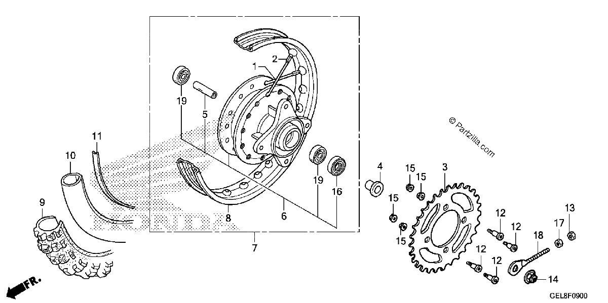 Diagrama de REAR WHEEL