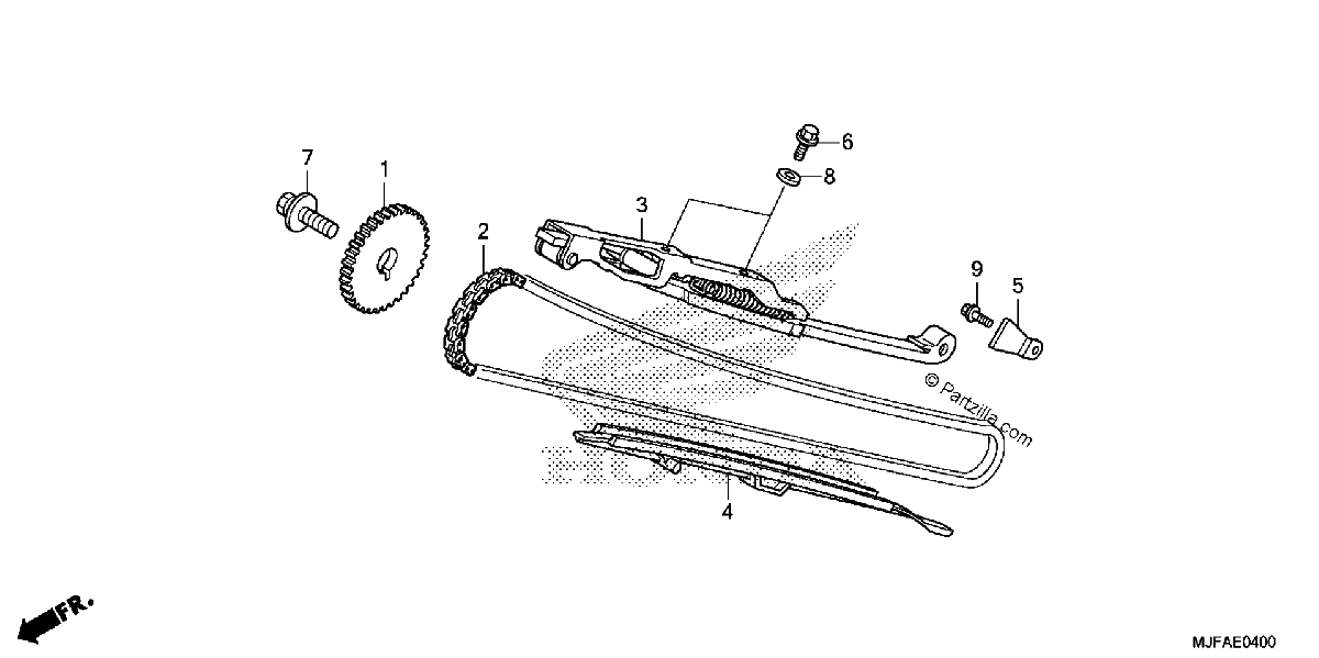 Diagrama de CAM CHAIN TENSIONER