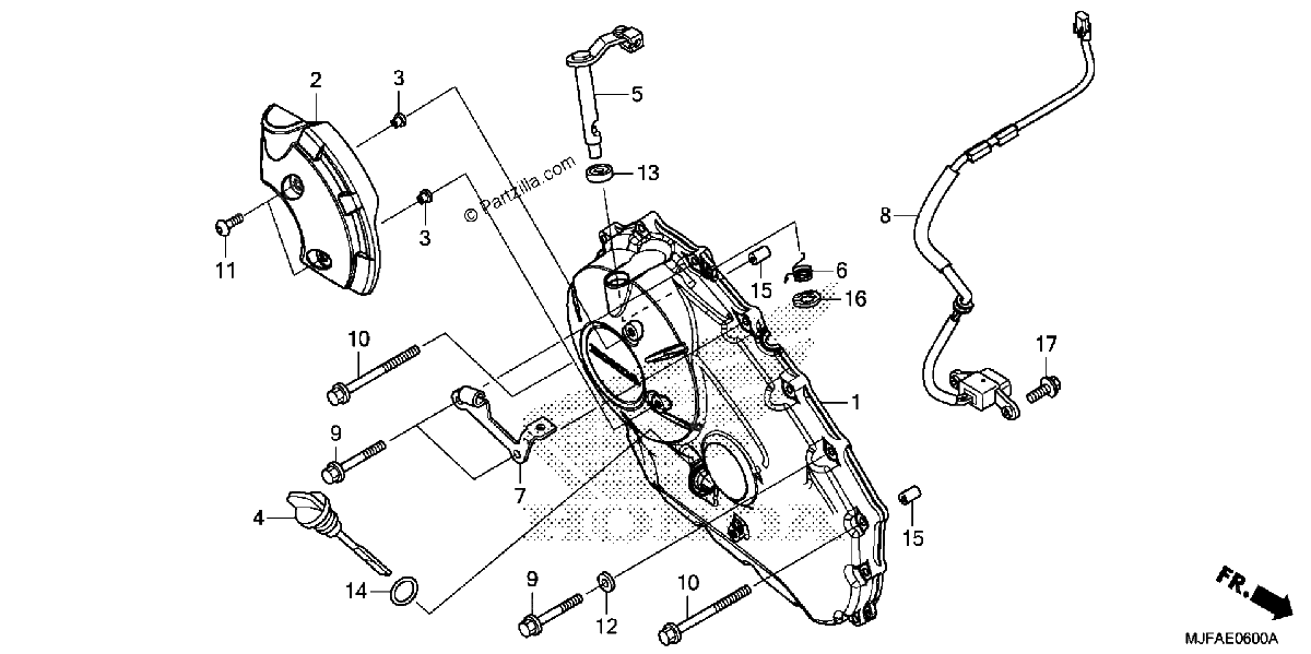 Diagrama de RIGHT CRANKCASE COVER 1