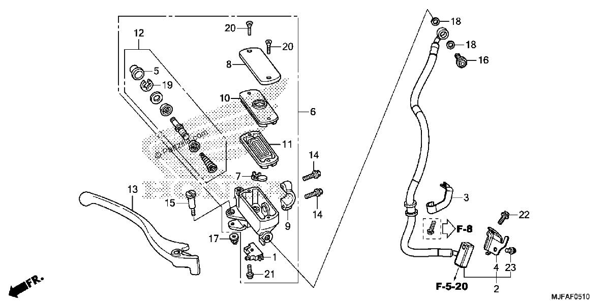 Diagrama de FRONT BRAKE MASTER CYLINDER 2