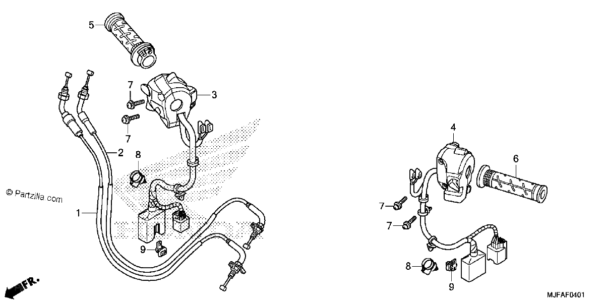Diagrama de HANDLE LEVER SWITCH CABLE 2