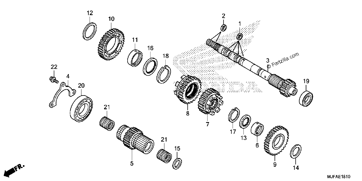 Diagrama de TRANSMISSION MAINSHAFT CTX700D