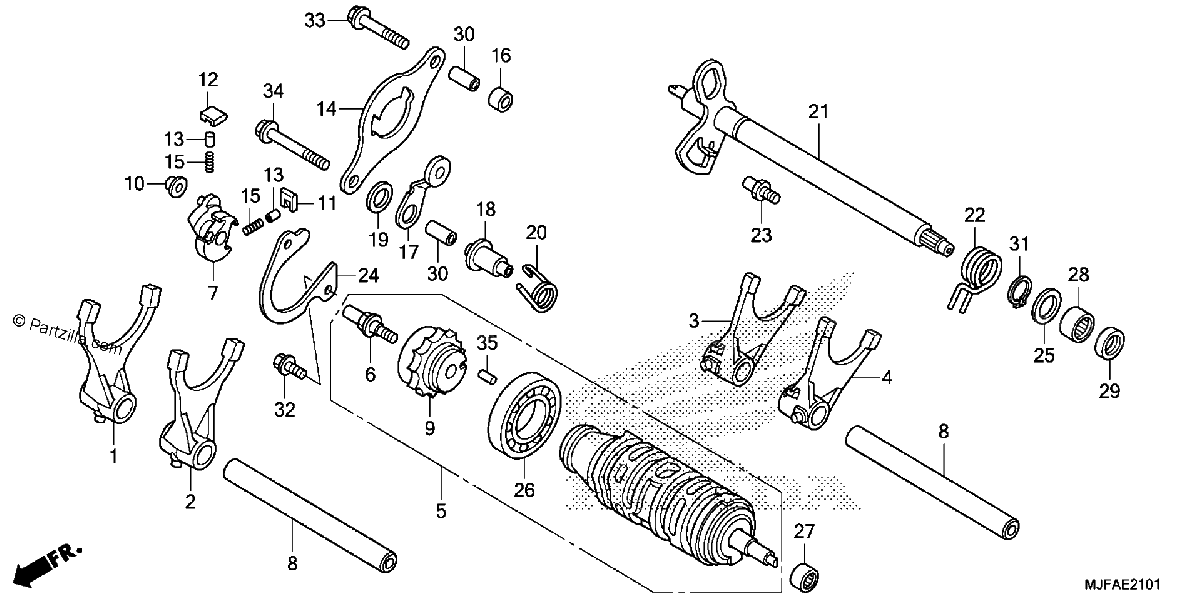 Diagrama de GEARSHIFT DRUM 2
