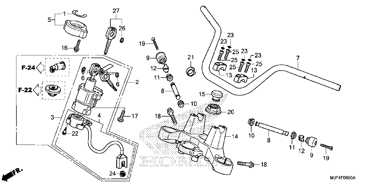 Diagrama de HANDLEBAR TOP BRIDGE