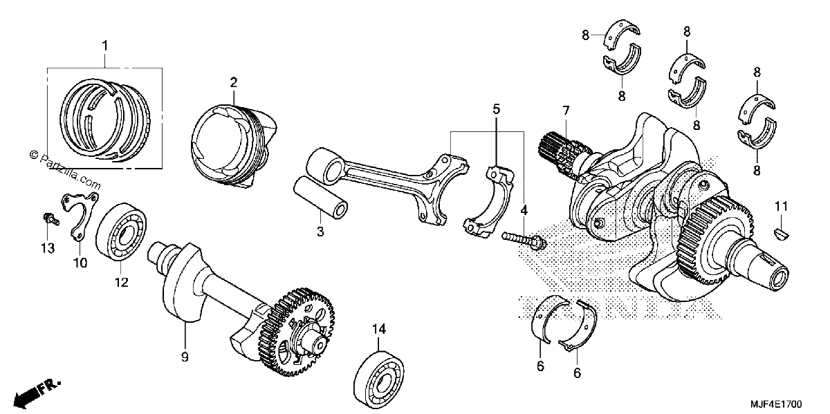 Diagrama de CRANKSHAFT PISTON