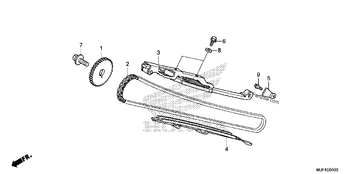 Diagrama de CAM CHAIN TENSIONER