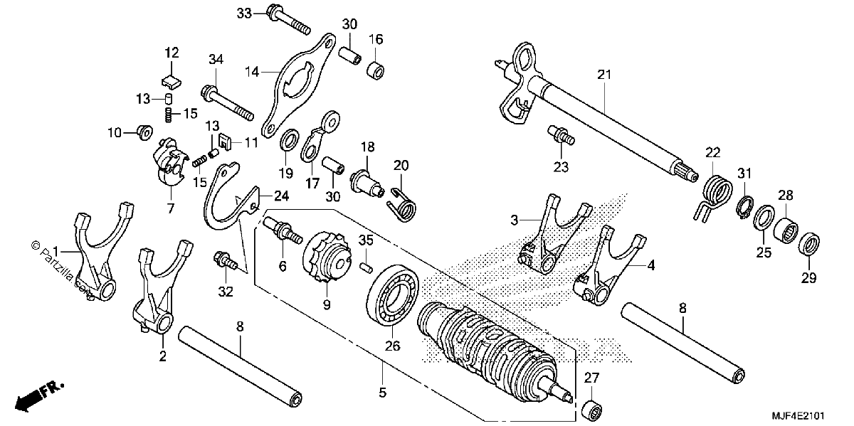 Diagrama de GEARSHIFT DRUM 2
