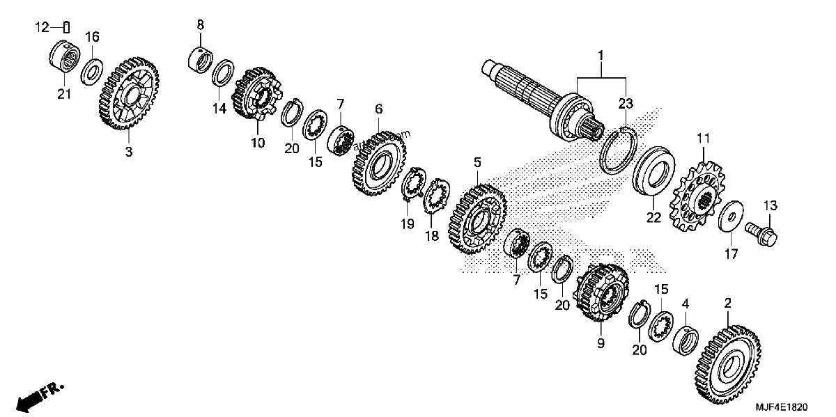Diagrama de TRANSMISSION CTX700ND COUNTERSHAFT