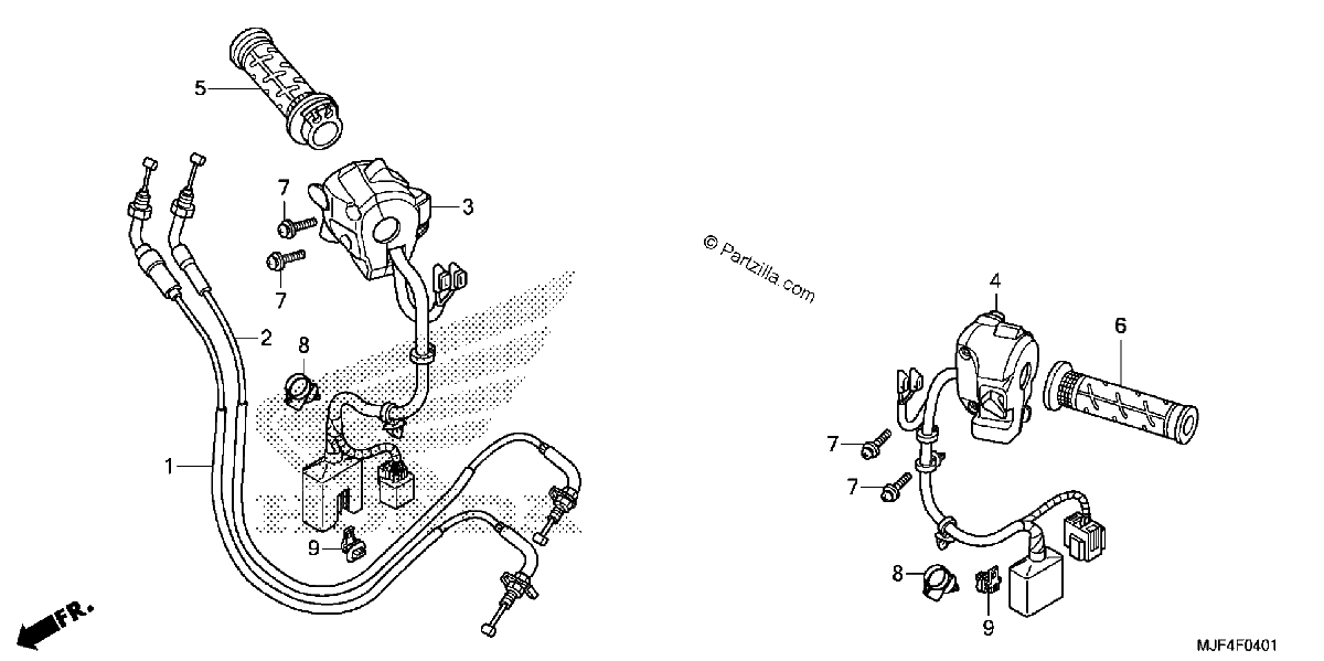 Diagrama de HANDLE LEVER SWITCH CABLE 2