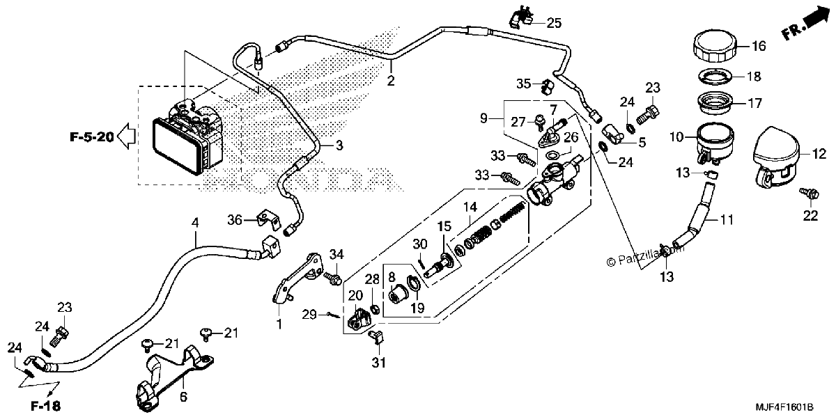 Diagrama de REAR BRAKE MASTER CYLINDER 2
