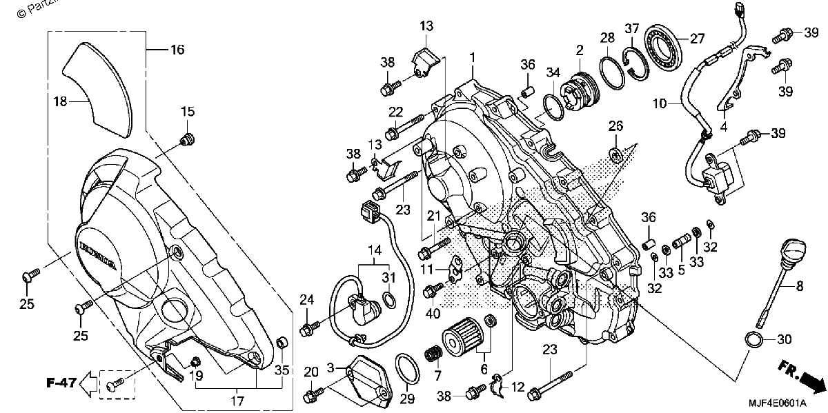 Diagrama de RIGHT CRANKCASE COVER 2