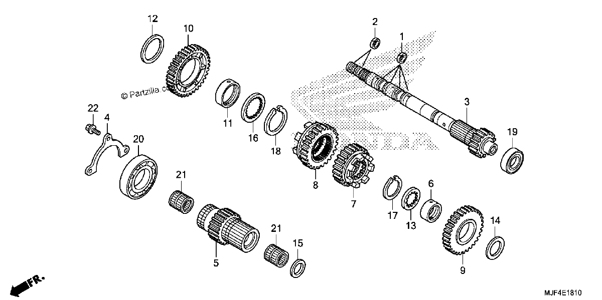 Diagrama de TRANSMISSION MAINSHAFT CTX700ND