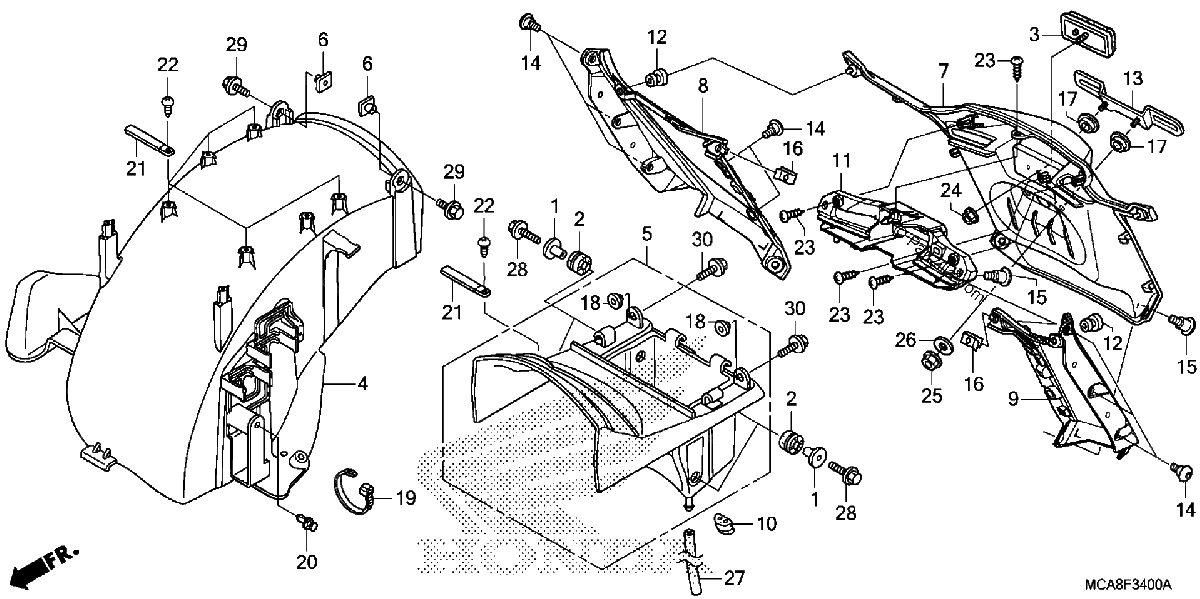 Diagrama de REAR FENDER
