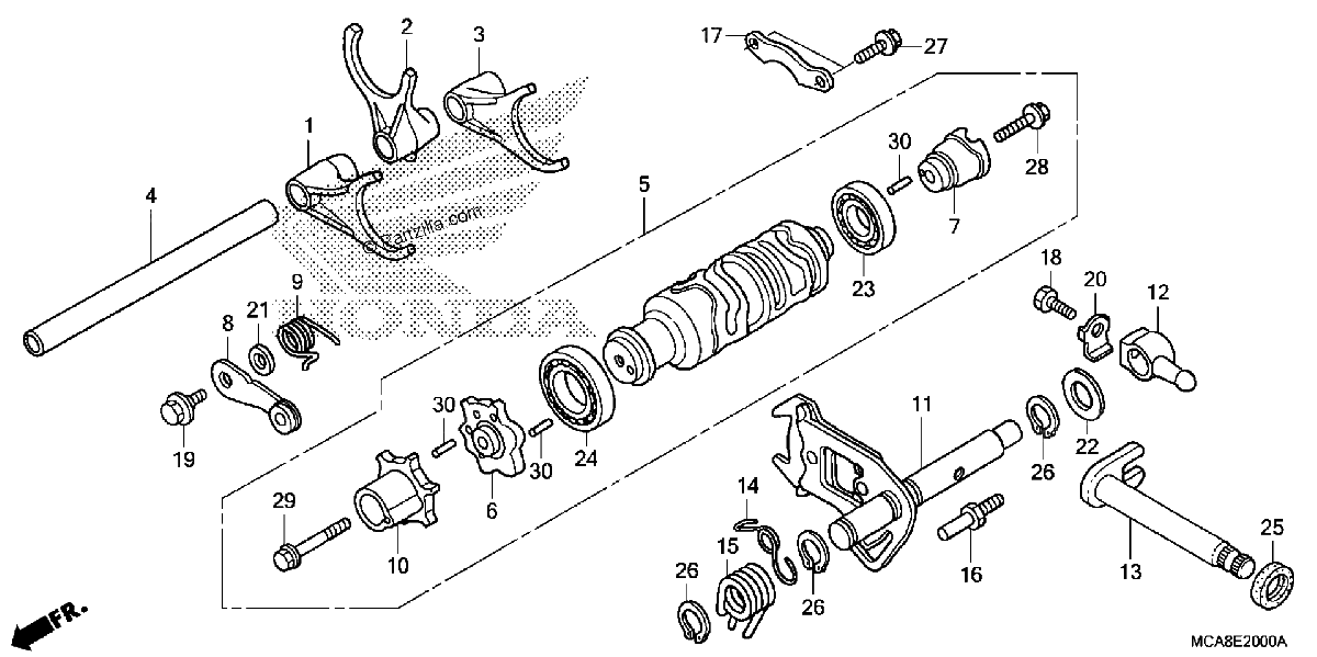 Diagrama de SHIFT DRUM SHIFT FORK