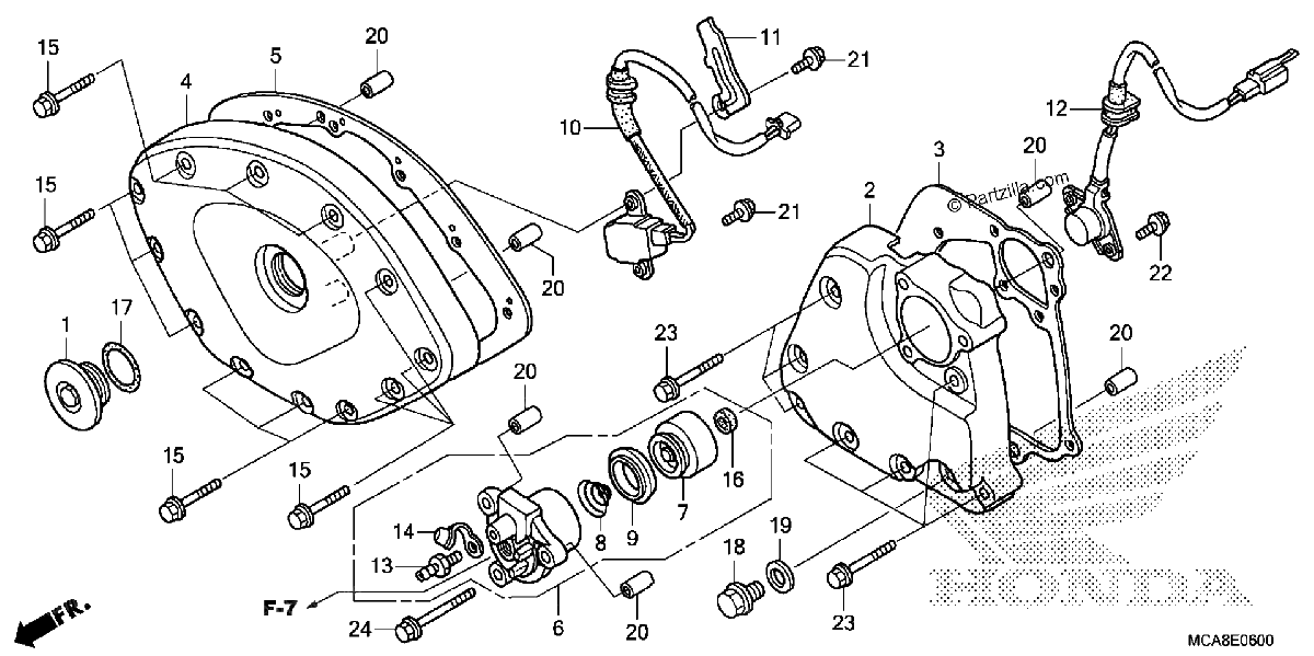 Diagrama de FRONT COVER TRANSMISSION COVER