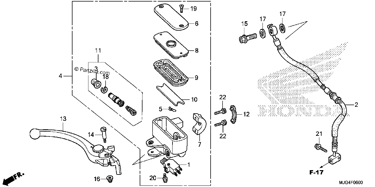 Diagrama de FRONT BRAKE MASTER CYLINDER
