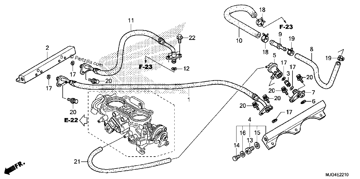 Diagrama de THROTTLE BODY TUBING