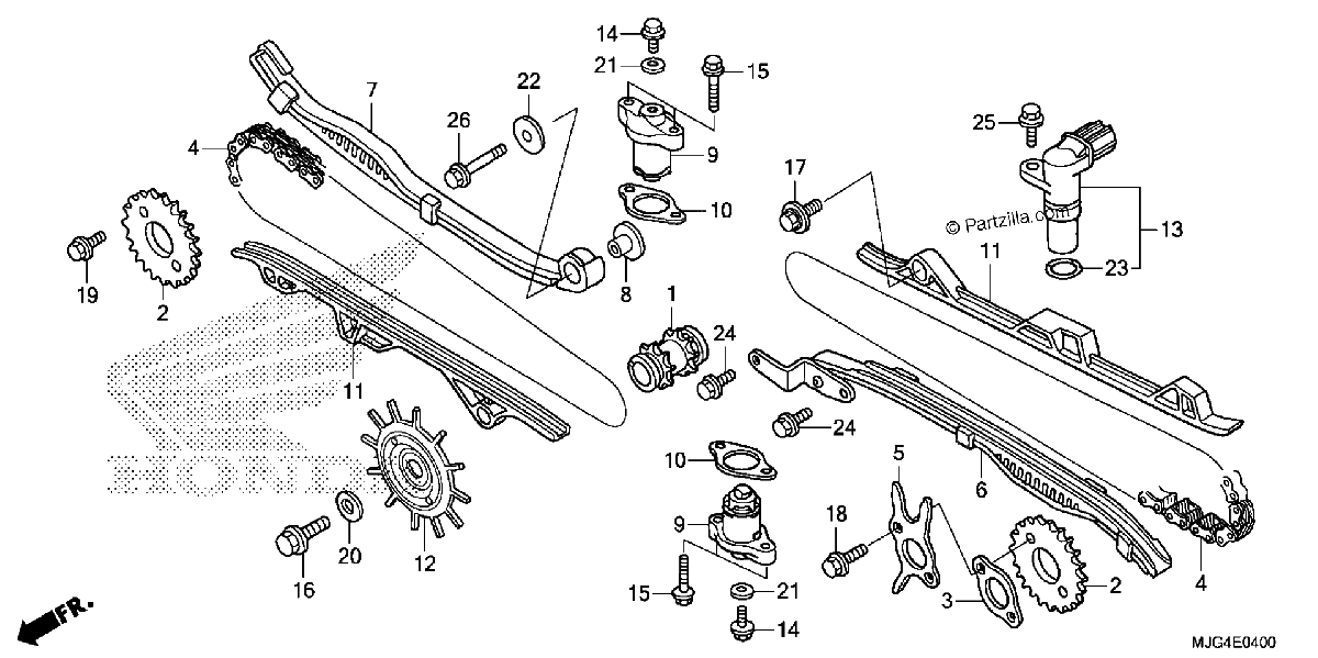 Diagrama de CAM CHAIN TENSIONER