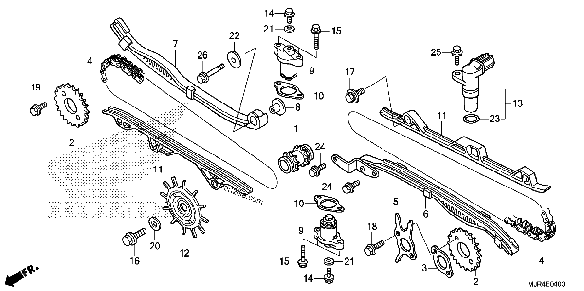 Diagrama de CAM CHAIN TENSIONER