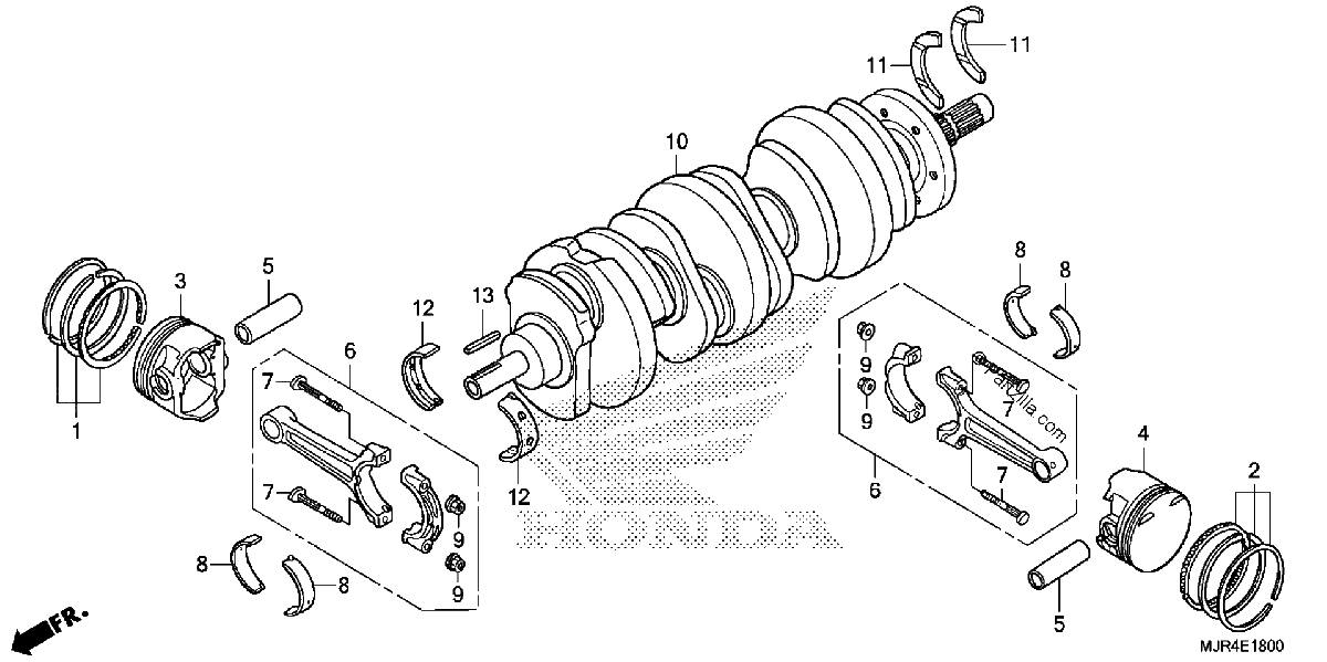 Diagrama de CRANKSHAFT PISTON