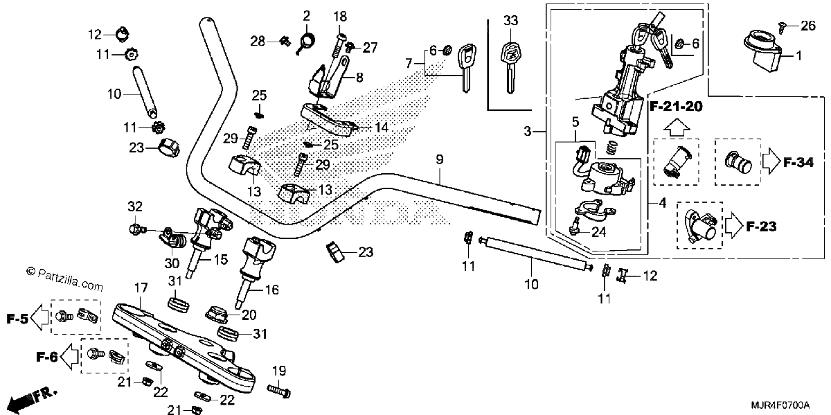 Diagrama de HANDLEBAR TOP BRIDGE