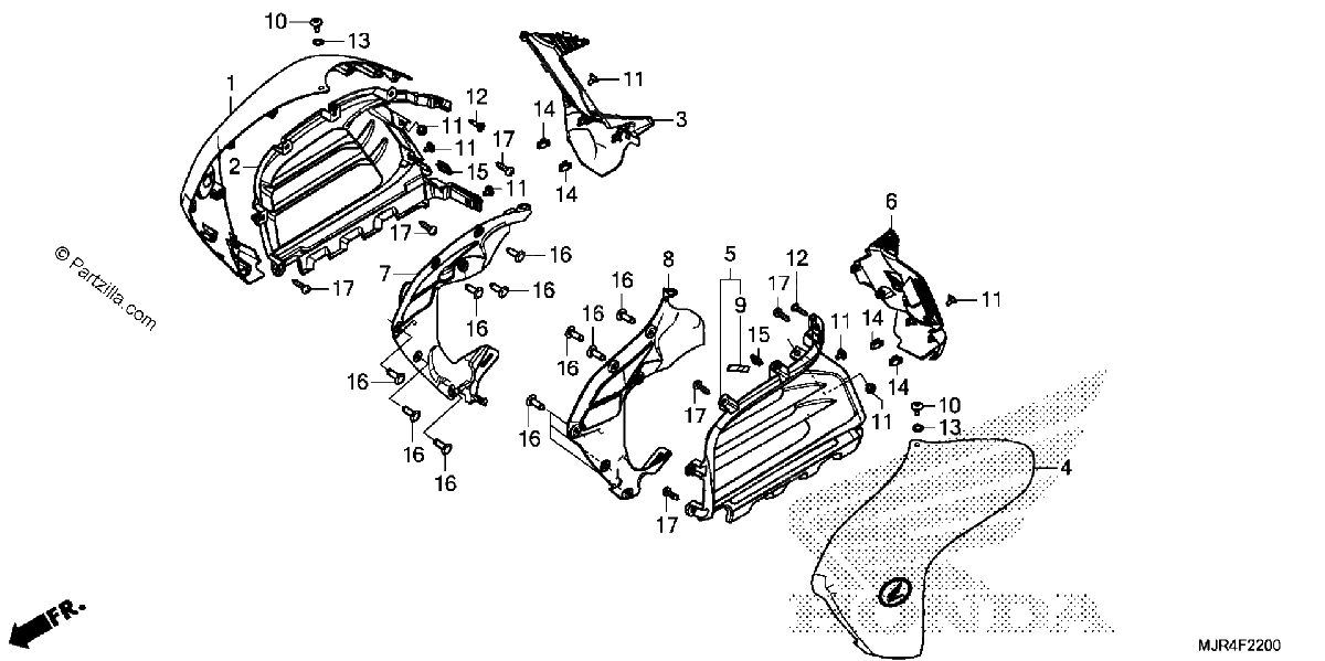 Diagrama de RADIATOR COWL