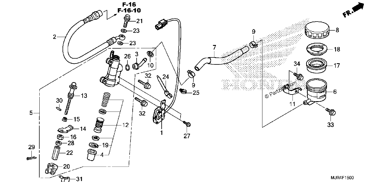 Diagrama de REAR BRAKE MASTER CYLINDER