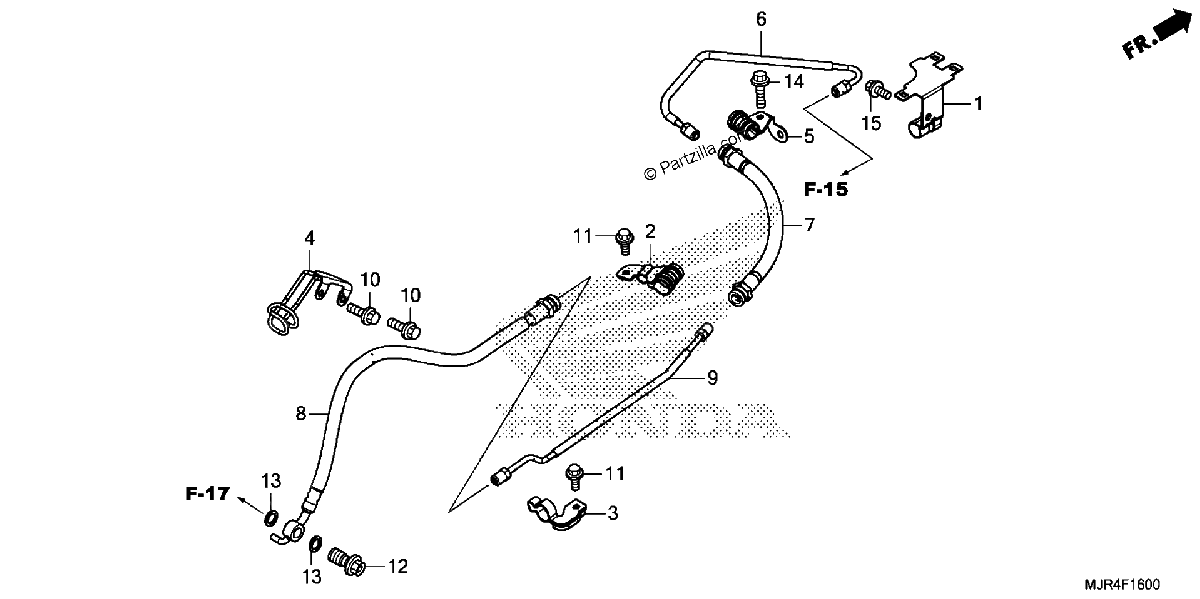 Diagrama de REAR BRAKE HOSE STD