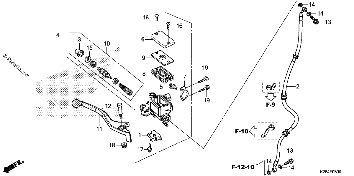 Diagrama de FRONT BRAKE MASTER CYLINDER