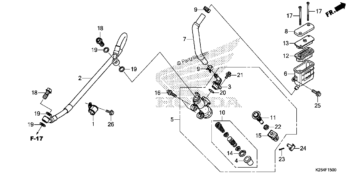 Diagrama de REAR BRAKE MASTER CYLINDER