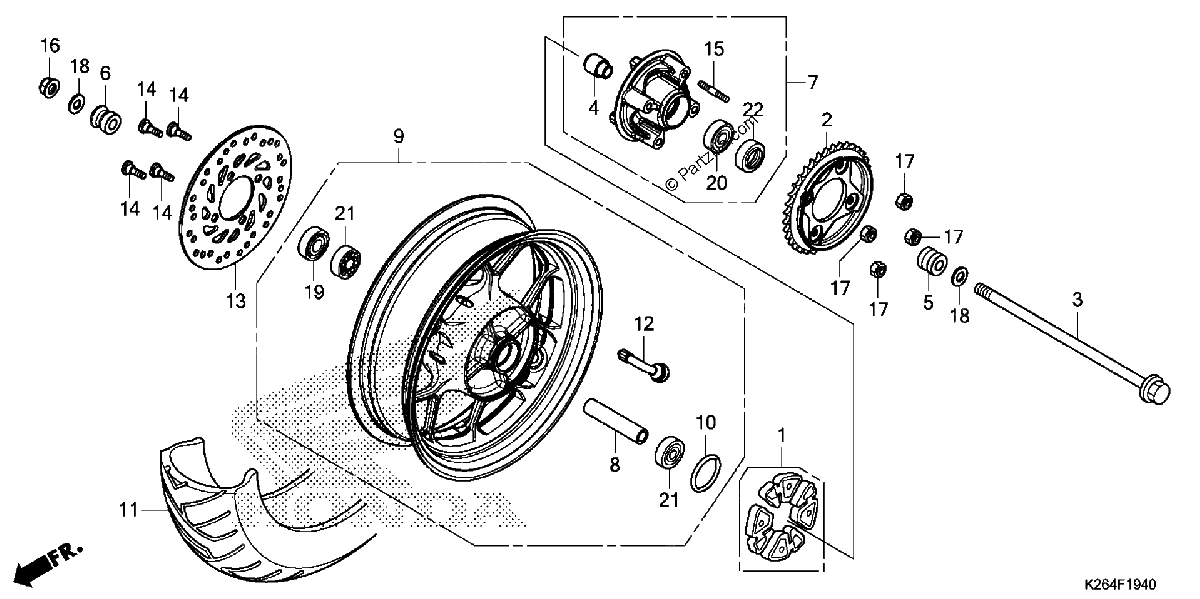 Diagrama de REAR WHEEL