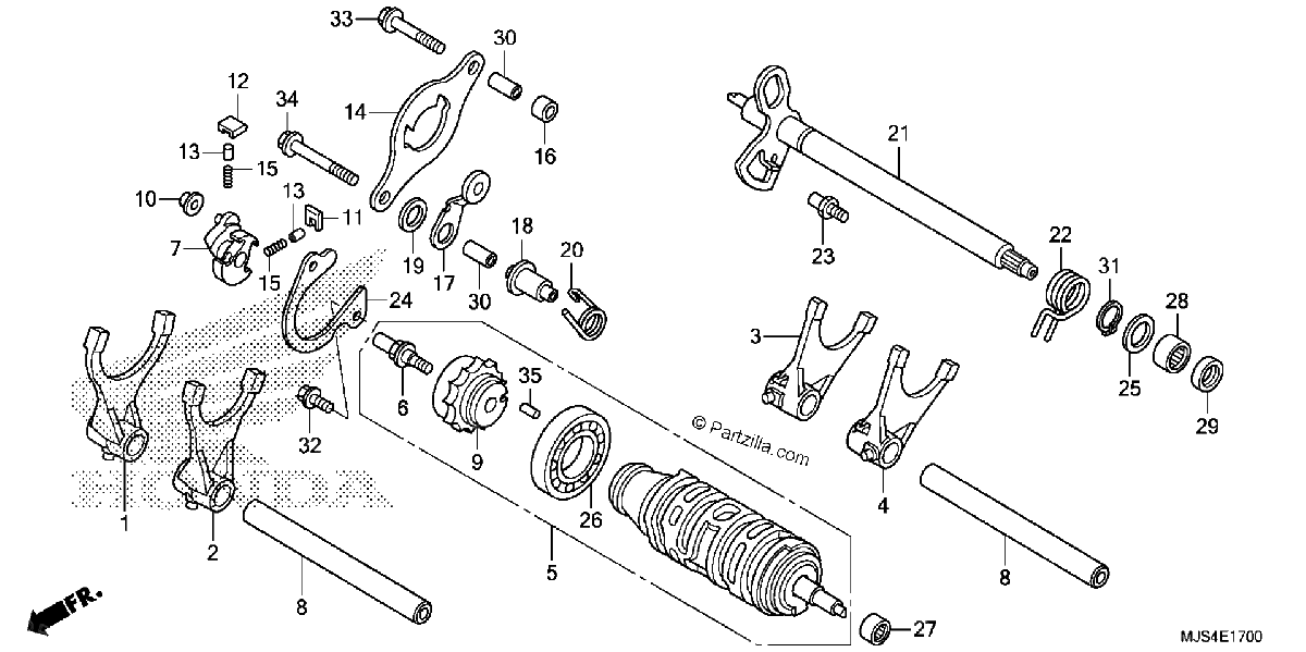 Diagrama de GEARSHIFT DRUM