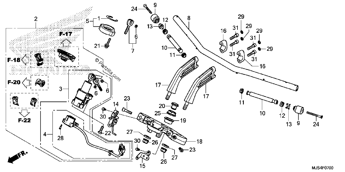 Diagrama de HANDLEBAR TOP BRIDGE