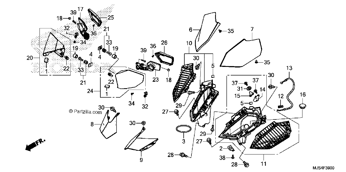 Diagrama de MIRROR POCKET NOSE COVER