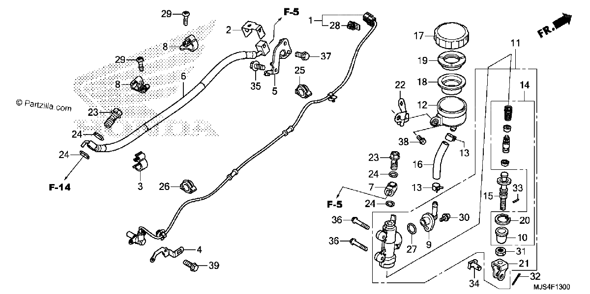 Diagrama de REAR BRAKE MASTER CYLINDER